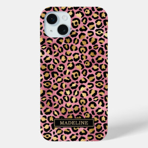 Rose Gold Folie Leopardenprint Monogramm Case-Mate iPhone Hülle