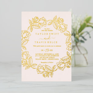 Rose Gold Folien Rouge Florale Hochzeit  Folieneinladung