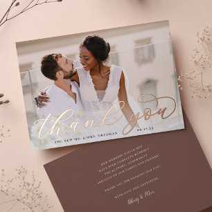 Rose Gold Folien Schrift Dankeskarten für Hochzeit Folieneinladung