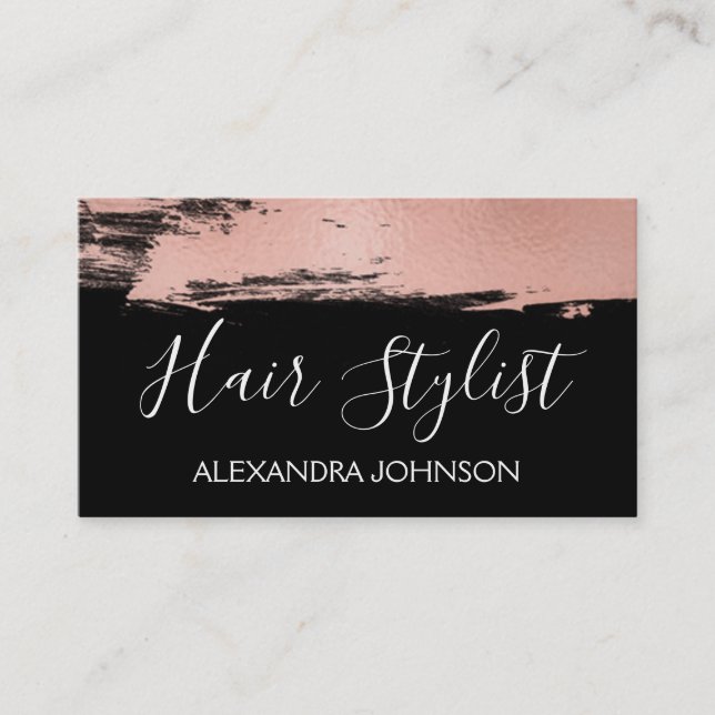 Rose Gold Fossil Pinselstrich Pinselstrich Visitenkarte (Vorderseite)