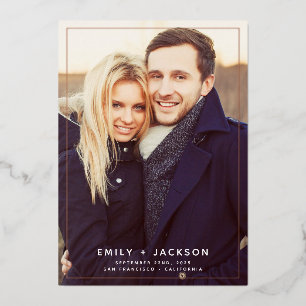 Rose Gold Foto Bild Save the Date Folieneinladung