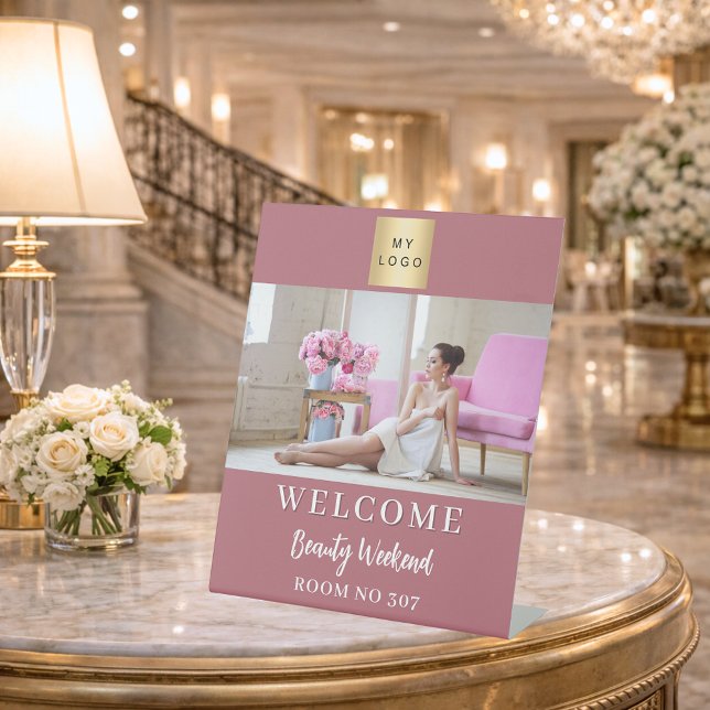 Rose Gold Foto Firmenlogo Seminar willkommen Sockelschild (Von Creator hochgeladen)