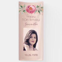 Rose Gold Foto Glitzer Banner