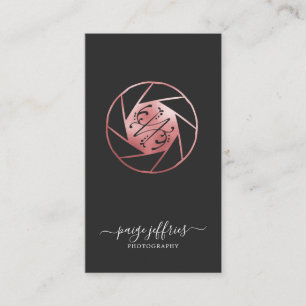 Rose Gold Fotografen-Logo Visitenkarte
