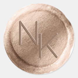 Rose Gold Fox Wax Umschlag Aufkleber Monogram Stic