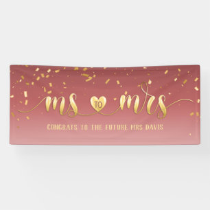 Rose Gold Frau zu Frau Brautparty Banner