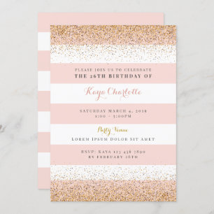 Rose Gold Frauen zum Geburtstag Einladung