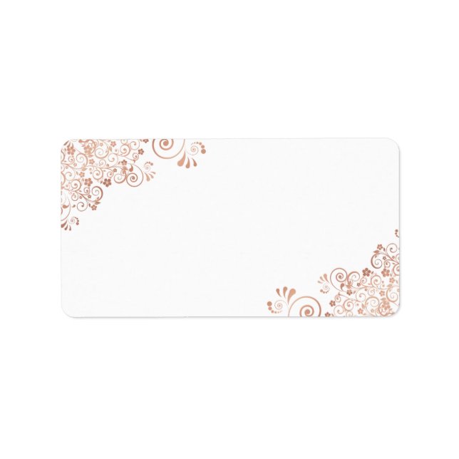 Rose Gold Frills Blank DIY Print Wedding Address Adressaufkleber (Vorne)