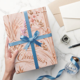 Rose Gold Frohe Weihnachten Luxus-Geschenkpapier  Geschenkpapier