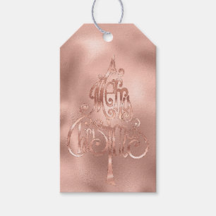 Rose Gold Frohe Weihnachtsbaum Geschenkanhänger