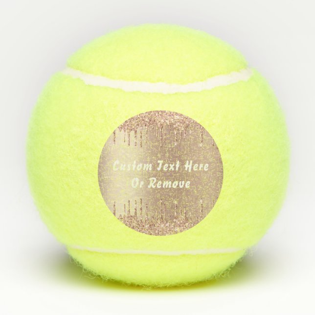 Rose Gold Funkelnd Tennisbälle mit eigenem Text (Rückseite)