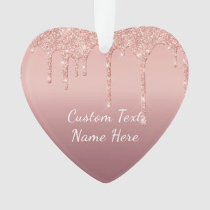 Rose Gold Funkelnd Weihnachtsschmuck Custom Text Ornament