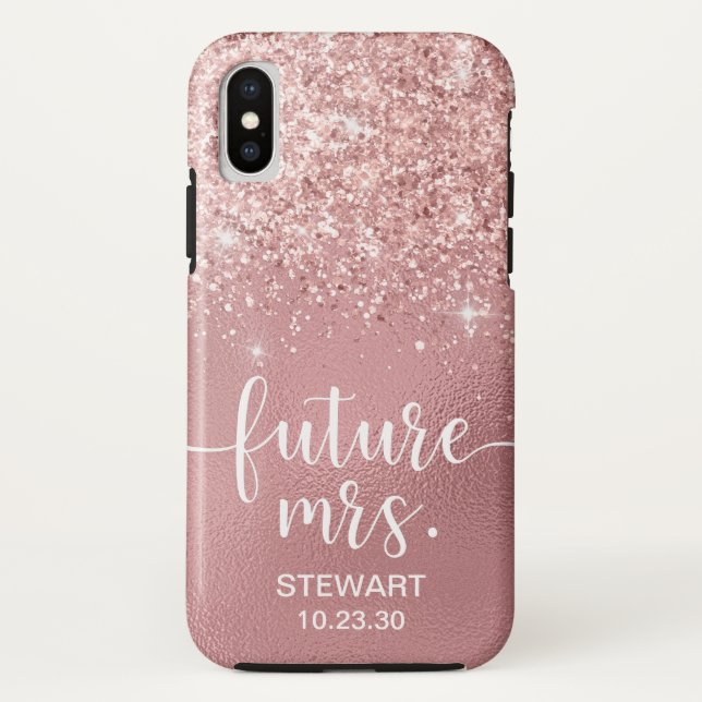 Rose Gold Future Glitzer Case-Mate iPhone Fall Hülle (Rückseite)