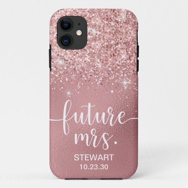 Rose Gold Future Glitzer Case-Mate iPhone Fall Hülle (Rückseite)