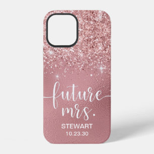 Rose Gold Future Mrs Glitter Case-Mate iPhone Hüll 12 Hülle