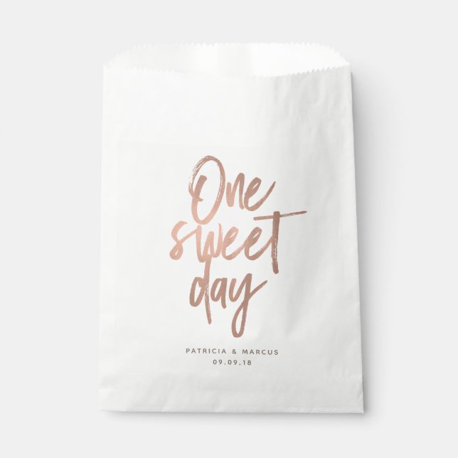 Rose Gold Gastgeschenk Hochzeit Bag Geschenktütchen (Vorderseite)
