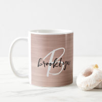 Rose Gold gebürstetes Metall-Schriftmonogramm