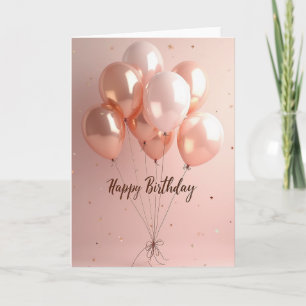 Rose-Gold-Geburtstagsballonkarte Karte