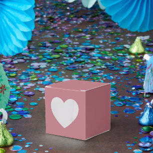 Rose Gold Gefälligkeitsboxen - Herz 2x2x2 Stil Geschenkschachtel