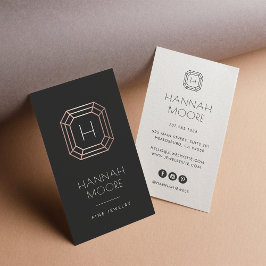 Rose Gold Gem Monogram Logo | Schmuck Visitenkarte
