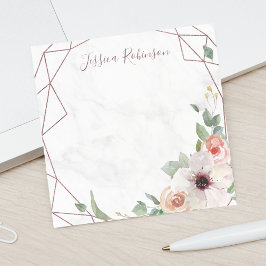 Rose Gold Geometric Floral Bohemisch Personalisier Post-it Klebezettel