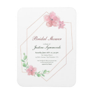 Rose Gold Geometric Floral Brautparty Magnet