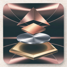 Rose Gold Geometric Plastic Untersetzer Set