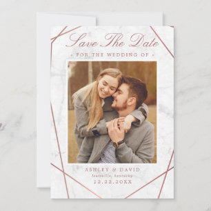 Rose Gold Geometrisches Foto Save the Date
