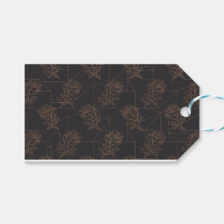 Rose Gold geometrisches Linienkunstmuster Geschenkanhänger