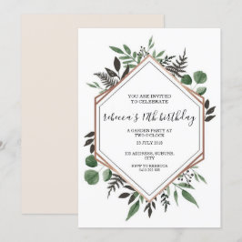 Rose Gold Gerahmt Abstrakter Geburtstag Einladung