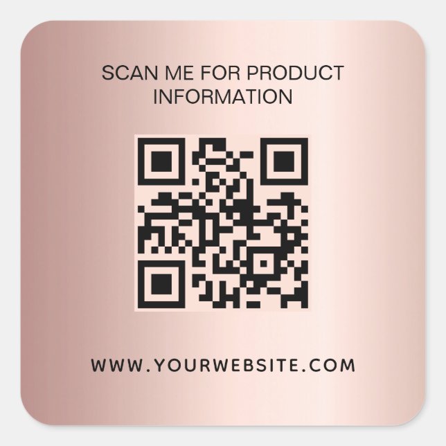 Rose Gold-Geschäftsinformationen QL-Code Quadratischer Aufkleber (Vorderseite)