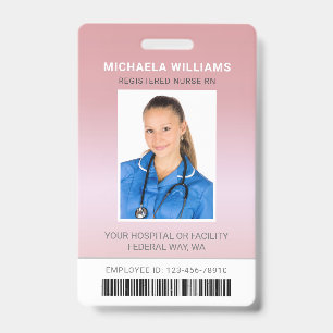 Rose Gold Gesundheitswesen Barcode Mitarbeiter Fot Ausweis