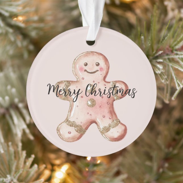 Rose Gold Gingerbrot Cookie und Baum Ornament (Baum)