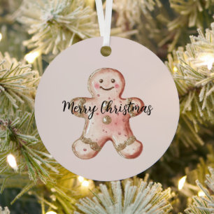 Rose Gold Gingerbrot Cookie und Baum Ornament Aus Metall