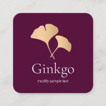 Rose Gold Ginkgo Leaf Logo