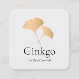 Rose Gold Ginkgo Leaf Logo Quadratische Visitenkarte
