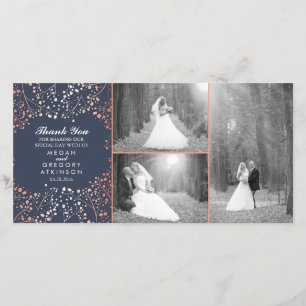 Rose Gold Gipskraut Hochzeit Foto Vielen Dank Dankeskarte