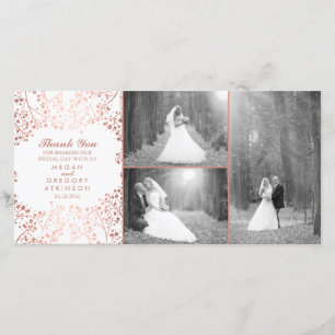 Rose Gold Gipskraut Hochzeit Foto Vielen Dank Dankeskarte