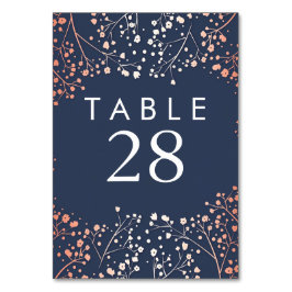 Rose Gold Gipskraut Hochzeiten Tischnummern