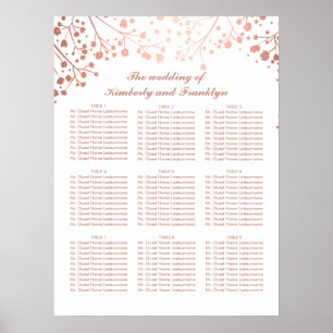 Rose Gold Gipskraut Hochzeitskarte Poster