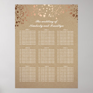 Rose Gold Gipskraut Hochzeitskarte Poster