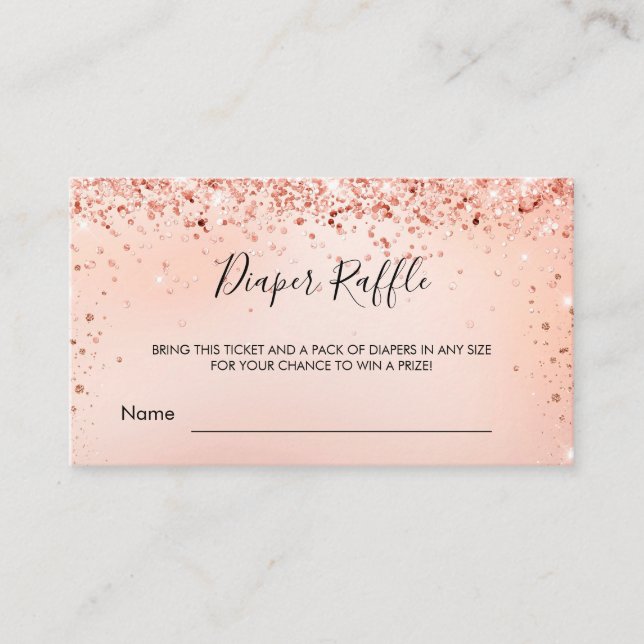 Rose Gold Girl Dusche Windel Preisgeld verlosen Begleitkarte (Vorderseite)