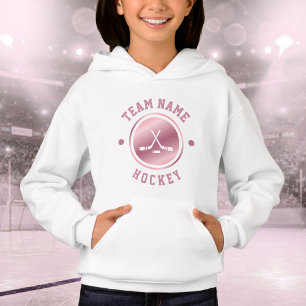 Rose Gold Girls Hockey Team Name & Nummer Niedlich Hoodie