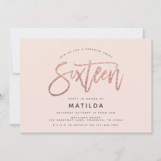 Rose Gold Girly Glitzer Überraschung Süßes 16 Gebu