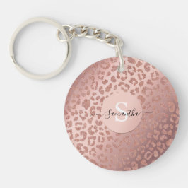Rose Gold Glam Animal Print Glitterie Schlüsselanhänger