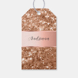 Rose Gold Glam Chunky Glitzer Name Geschenkanhänger