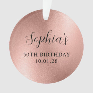 Rose Gold Glam Folie 50. Geburtstag Foto Ornament