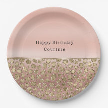 Rose Gold Glam Glitzer Leopard