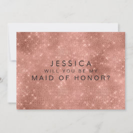 Rose Gold Glam Glitzer Trauzeugin Request Cards Einladung