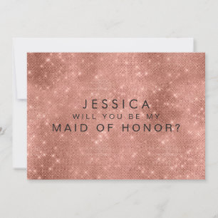 Rose Gold Glam Glitzer Trauzeugin Request Cards Einladung